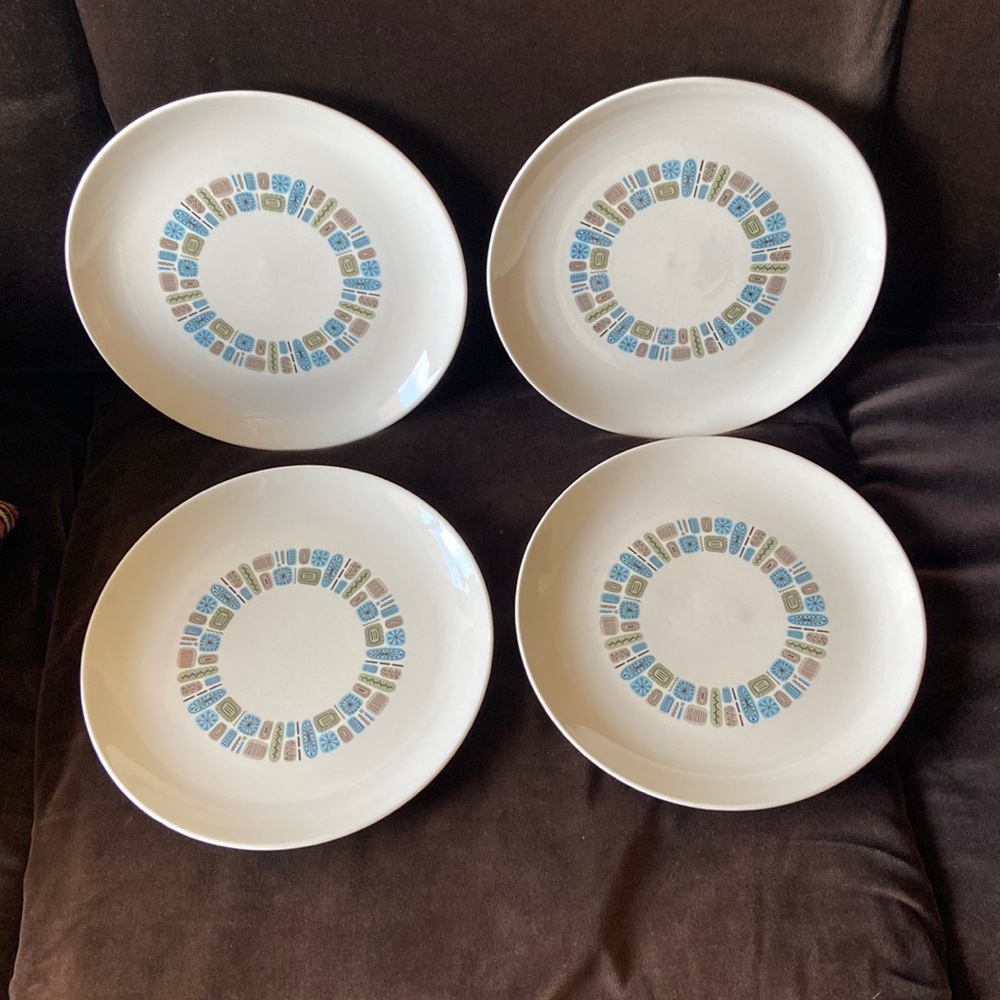 Canonsburg Temporama Duragloss Dinner Plates-set of 4- Vintage mid-centu…